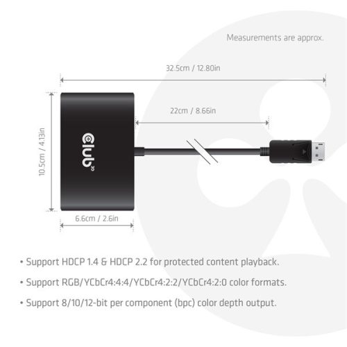 Club 3D Átalakító - CSV-7400 (DisplayPort to 4x DisplayPort, 8K30Hz)