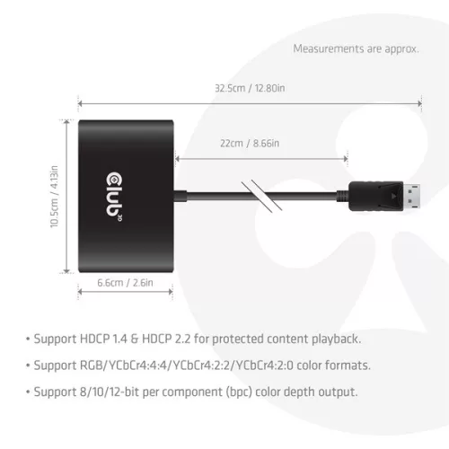 Club 3D Átalakító - CSV-7400 (DisplayPort to 4x DisplayPort, 8K30Hz)