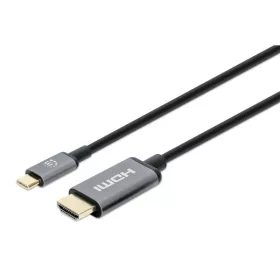 Manhattan Kábel - USB-C to HDMI aranyozott, 1m, Fekete