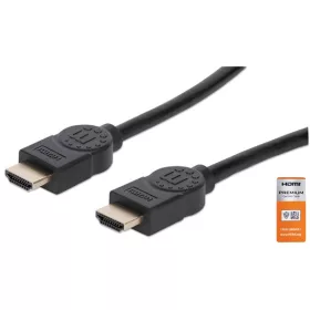   Manhattan Kábel - HDMI to HDMI (ARC, HEC, 4K@60Hz, HDR, 1m, aranyozott, Fekete)