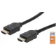 Manhattan Kábel - HDMI to HDMI (ARC, HEC, 4K@60Hz, HDR, 3m, aranyozott, Fekete)