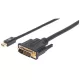 Manhattan Kábel - Mini DisplayPort 1.2a to DVI kábel (Mini DisplayPort 1.2a Male to DVI-D 24+1 Male, 1.8 m, Fekete)