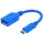 Manhattan Kábel - USB-C átalakító Type-C Male to Type-A Female, 15cm, Kék