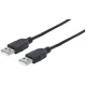 Manhattan Kábel - USB 2.0 hosszabbító, Type-A Male to Type-A Female, 1 m, Fekete