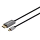 Manhattan Kábel - USB-C to DisplayPort 1.4 kábel (aranyozott, 4K@120Hz, 2m, Fekete)