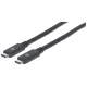 Manhattan Kábel - USB-C Male to USB-C Male, 2m,  60W/3A, 4K@60Hz, Fekete