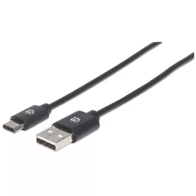 Manhattan Kábel - USB-A (2.0) to Type-C, 0.5m, Fekete
