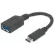 Manhattan Kábel - USB-C átalakító Type-C Male to Type-A Female, 15cm, Fekete