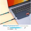 Manhattan Kábel - USB-C Male to USB-C Male kábel, 2m, PD3.1, 8K@60Hz, 240W/5A, Fekete