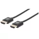 Manhattan Kábel - HDMI to HDMI szuper keskeny (Ethernet HEC, ARC, 3D, 4K@60Hz, fali kábel, Shielded,  1m, Fekete)