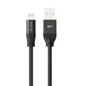   Silicon Power Kábel - USB to Lightning (Fekete, 1m, 480MB/s, Apple MFi Certified, harisnyázott)