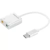 Sandberg Átalakító Kábel - USB-C to Sound Link (USB-C, 2x 3,5 mm jack, fehér)