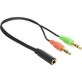   Sandberg Kábel Átalakító - Headset converter Mobile > PC (3,5mm jack audio+mikrofon apa -> 3,5mm TRRS jack anya; fekete)