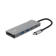 Trust Kábel Átalakító - Dalyx 5in1 Multiport USB-C (szürke, aluminium, USB-C apa / HDMI+Type-C+USB3.2 anya)