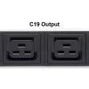 Manhattan elosztó - 19" 1U Rackmount elosztó, 8db C19 aljzat, 2m eltávolítható kábel, ki-be kapcsológomb