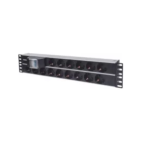  Manhattan elosztó - 19" 2U Rackmount elosztó, 15 aljzat, 3m, PDU
