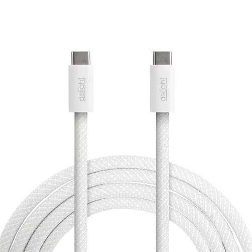 Delight kábel - Type-C - Type-C  töltőkábel - adatkábel  5 A - 240 W, 1m, fehér