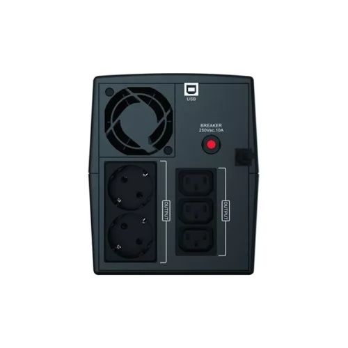 Conceptronic Szünetmentes  2200VA - ZEUS04EM (2x Schuko+ 3x IEC C13, line-interaktív, RJ45 vonalvédelem, HID USB)