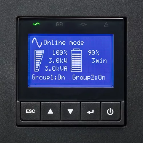 EATON szünetmentes 3000VA - 9PX3000IRT2U (8x C13, 2xC19 kimenet, Online, LCD, USB, AVR, rack/torony, 2U)