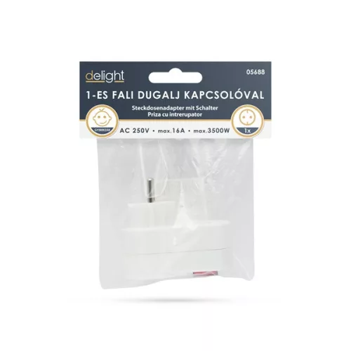 Delight Fali dugalj, kapcsolóval, földelt, gyerekvédelemmel