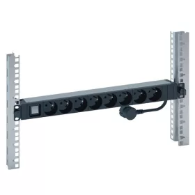   Legrand elosztó - (PDU), 19", 1U,  állapotjelzős kapcsolóval, 8 aljzat, gyermekvédett, 3 méter