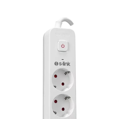 S-Link Túlfeszültségvédő - SPG501S (1,5m, 750 Joule, 16A, 3680W, 5db schuko, fehér)