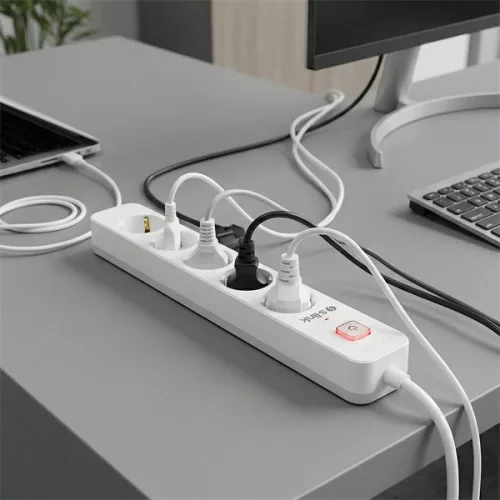 S-Link Túlfeszültségvédő - SPG501S (1,5m, 750 Joule, 16A, 3680W, 5db schuko, fehér)