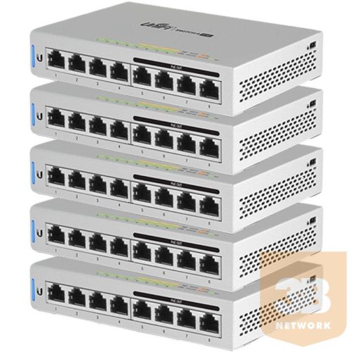 Ubiquiti US-8-60W 8-port Gigabit UniFi switch (4x PoE+/48V PoE, 60W) 5 PACK!