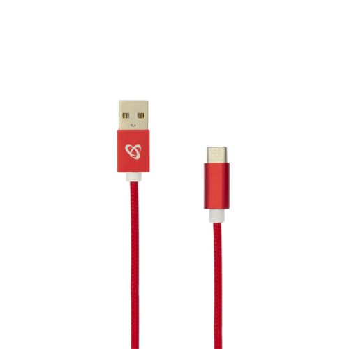 SBOX Kábel, CABLE USB Male -> TYPE-C Male 1.5 m Red