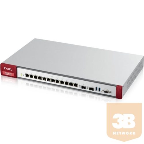 ZYXEL Tűzfal 12xLAN/DMZ (1Gbps) + 2xGigabit SFP + 2xUSB Rackes, USGFLEX700-EU0101F