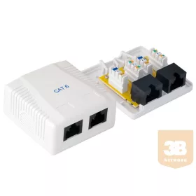 2 portos Cat6 UTP falon kívüli aljzat
