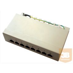 UTP/FTP Cat5e fali fém box, 8 portos