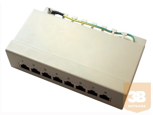 UTP/FTP Cat5e fali fém box, 8 portos