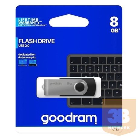 GOODRAM Pendrive 8GB, UTS2 USB 2.0, Fekete
