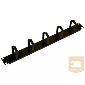 1U kábelrendező gyűrűs panel, 5 fém gyűrűvel