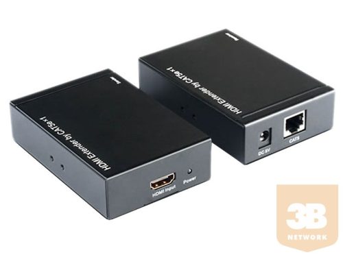 HDMI extender szett, 50 m, 1xCat-6 kábelen