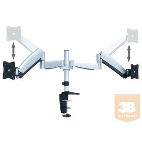   LCD multi asztali kar, 2 képernyőhöz (gázrugós karokkal)