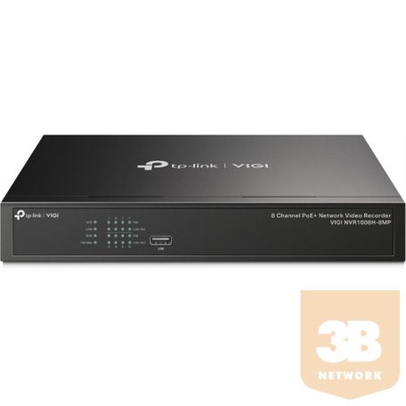 TP-LINK Video Recorder 8 csatornás POE+, VIGI NVR1008H-8MP