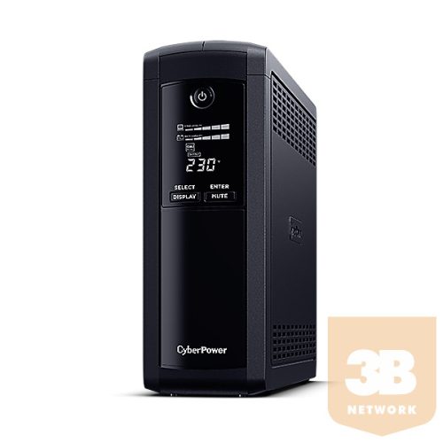 CYBERPOWER UPS VP1200ELCD (4xIEC 320) 1200VA 720W 230V szünetmentes tápegység + USB LINE-INTERACTIVE