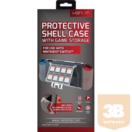 VENOM Nintendo Switch Kiegészítő Védőtok + Játék tartó, VS4903