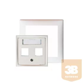   50x50 üres keret 90fokos 2RJ45 keiyston modulhoz germán valena szűkítővel külső keret nélkül