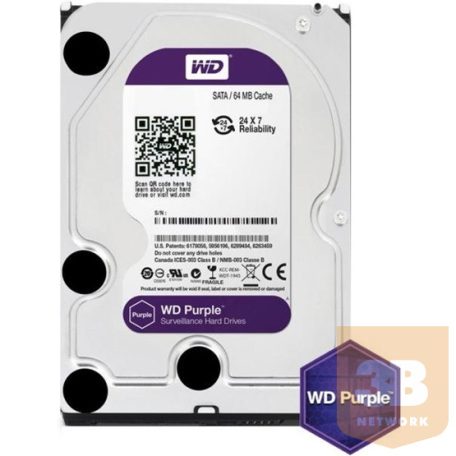 HDD 3,5" WD 1TB SATA3 5400rpm 64MB Purple - WD10PURZ