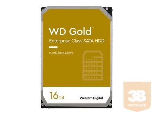 WD Gold 16TB HDD 7200rpm 6Gb/s sATA 512MB cache 3.5inch intern RoHS compliant Enterprise Bulk