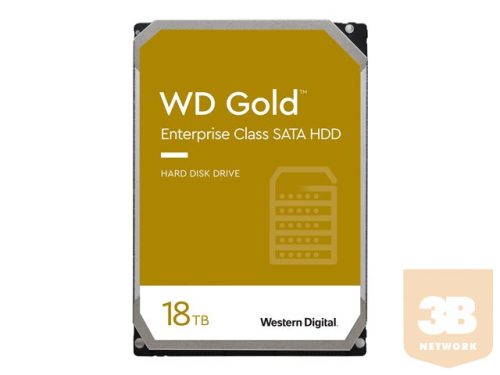 WD Gold 18TB HDD 7200rpm 6Gb/s sATA 512MB cache 3.5inch intern RoHS compliant Enterprise Bulk