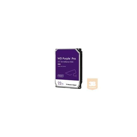 WD Purple Pro 22TB SATA 6Gb/s HDD 3.5inch internal 7200Rpm 512MB Cache 24x7 Bulk