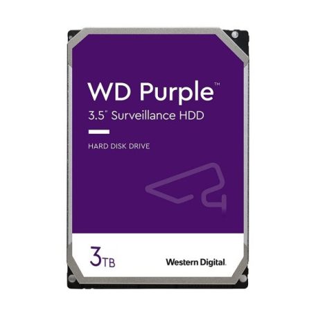 Western Digital Belső HDD 3.5" 3TB - WD33PURZ (5400rpm, 256MB puffer, SATA3 - Purple (biztonságtechnikai rögzítőkbe is))