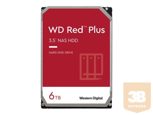 WD Red Plus 6TB SATA 6Gb/s 3.5inch 258MB cache internal HDD Bulk