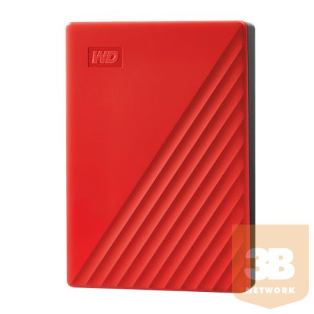 WDC WDBPKJ0040BRD-WESN Külső meghajtó WD My Passport, 2.5, 4TB, USB 3.2, piros