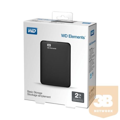 Western Digital 2TB Elements Portable 2,5" Külső HDD USB3.0 Fekete