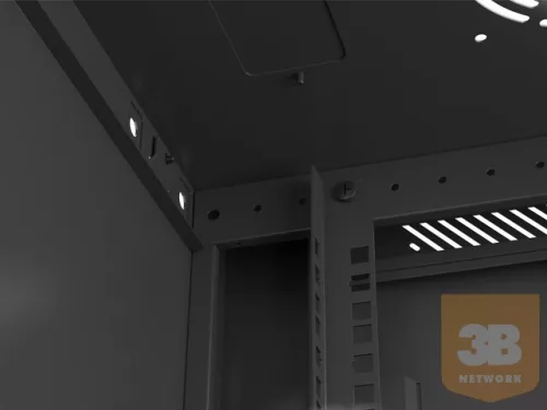 Lanberg 19'' fali rack szekrény 4U 600x450mm fekete (üvegajtó)